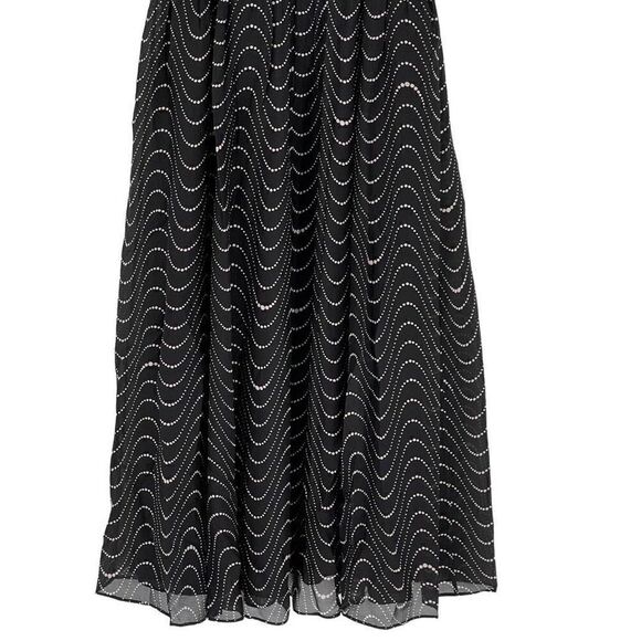 NWOT Kate Spade New York Wavy Dot Silk Dress Black Lined Midi Sleeveless Women 2 - Picture 9 of 10